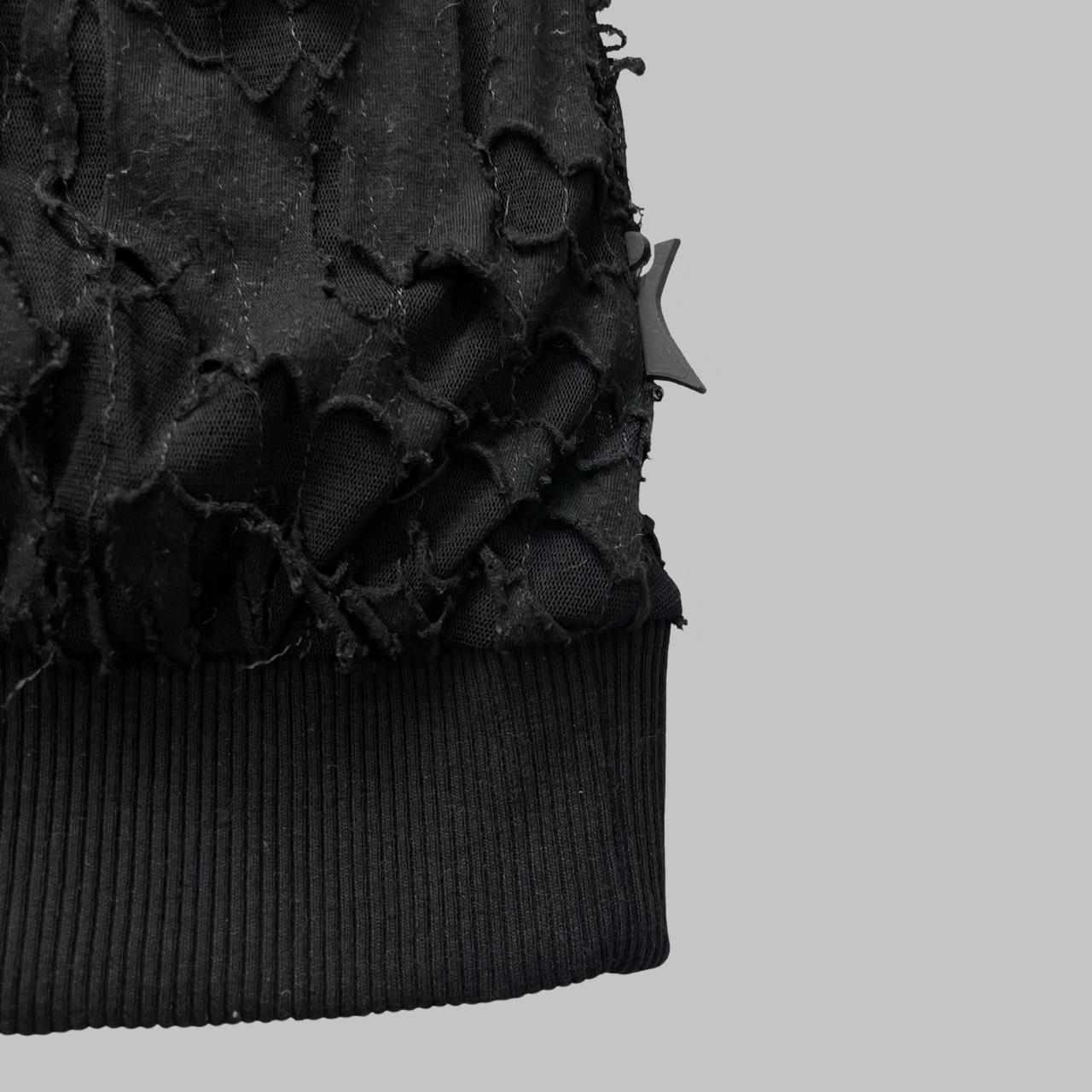 Cop copine distressed black mesh top