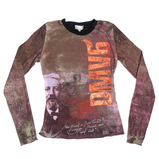 2026 (cop copine) vintage graphic mesh top.