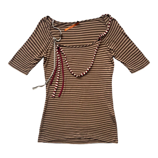 Cop copine subversive striped beige and brown top.