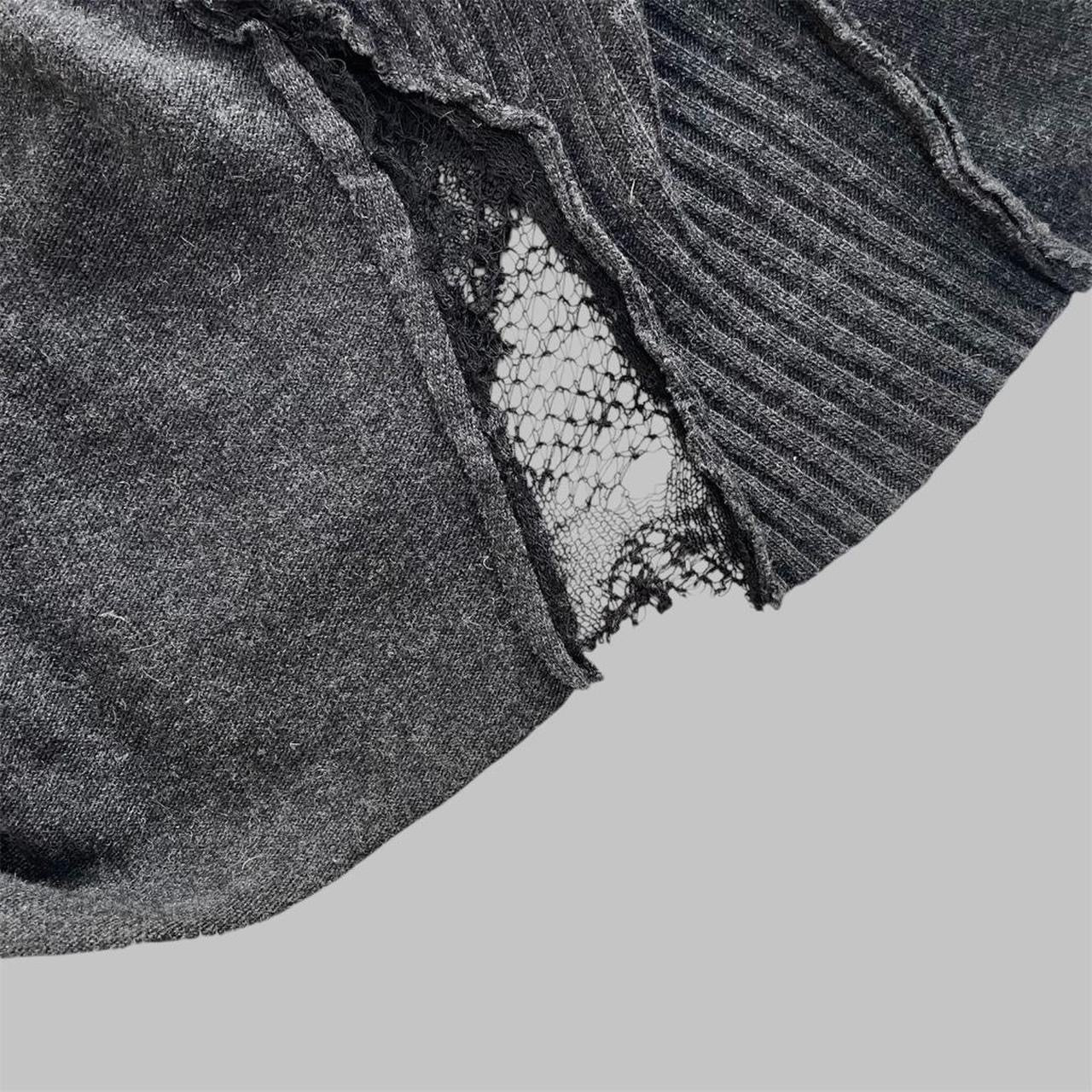 SOLD - Leïko grey patchwork asymmetrical cardigan.