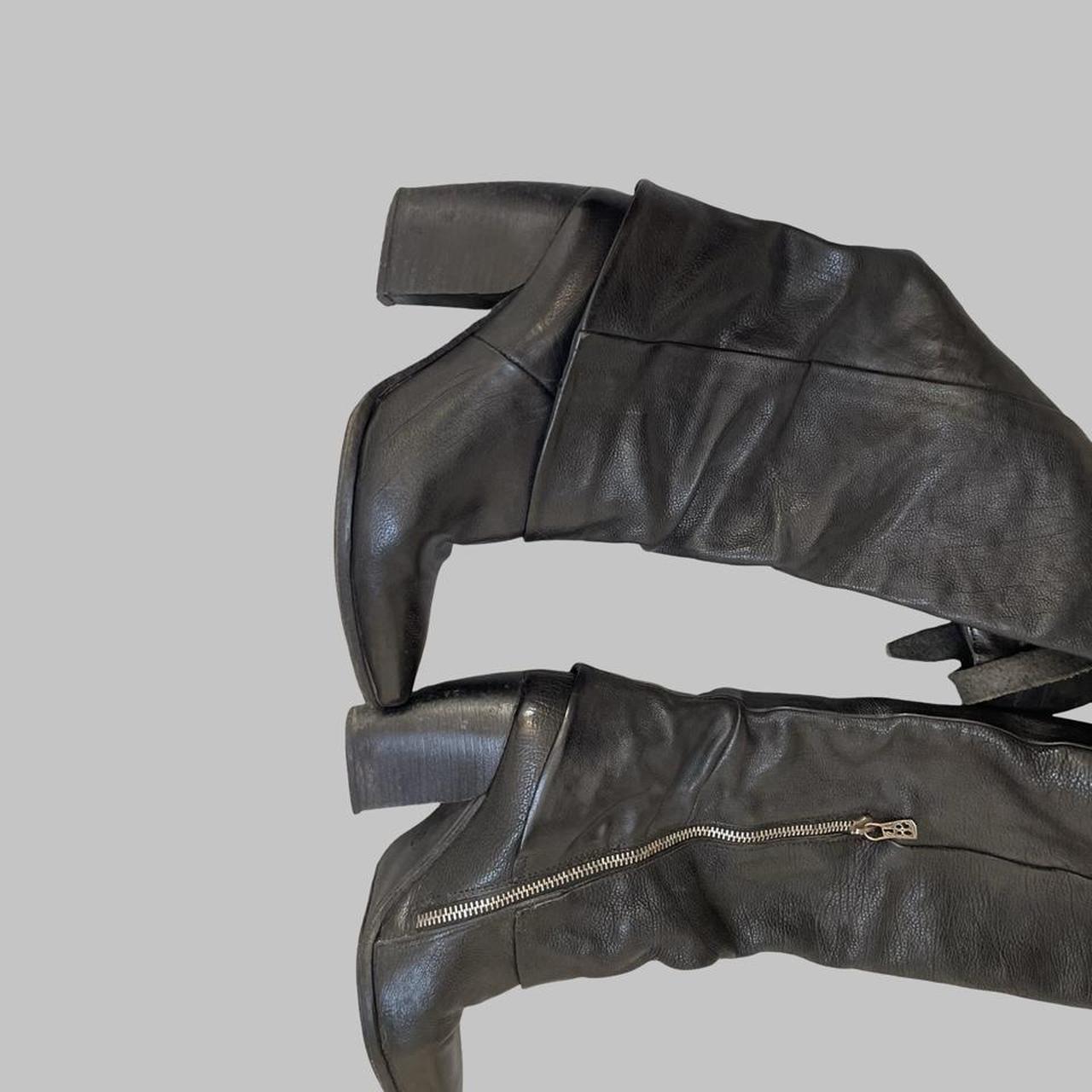 A.S.98 black leather knee high boots.