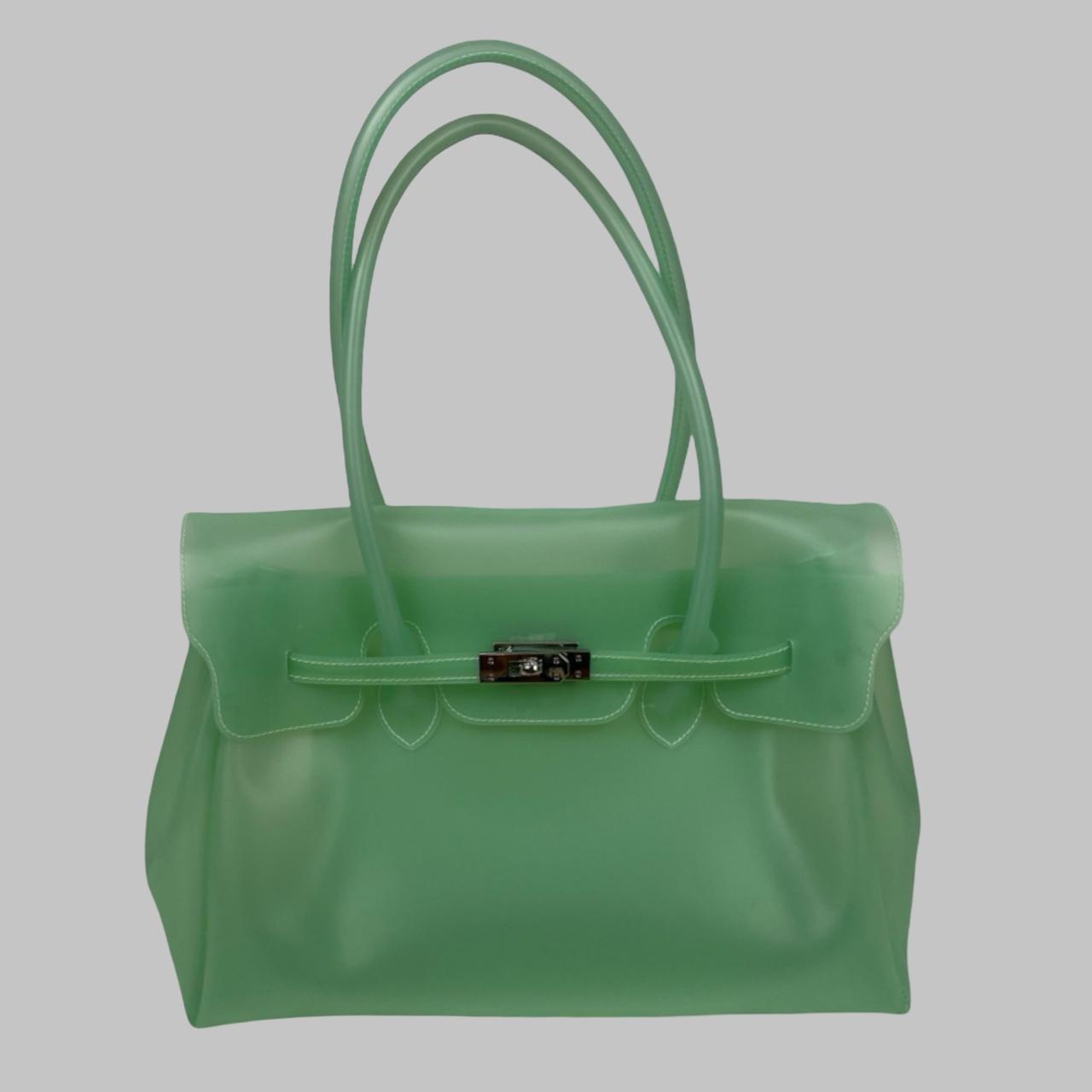 Large green mint translucent firkin jelly pvc bag.