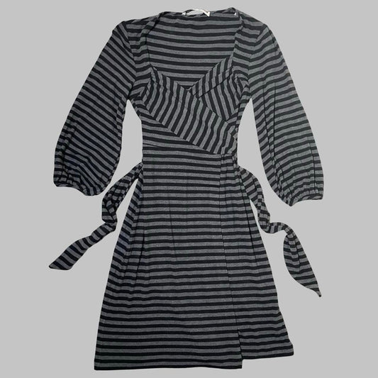 Italian striped wrap dress.