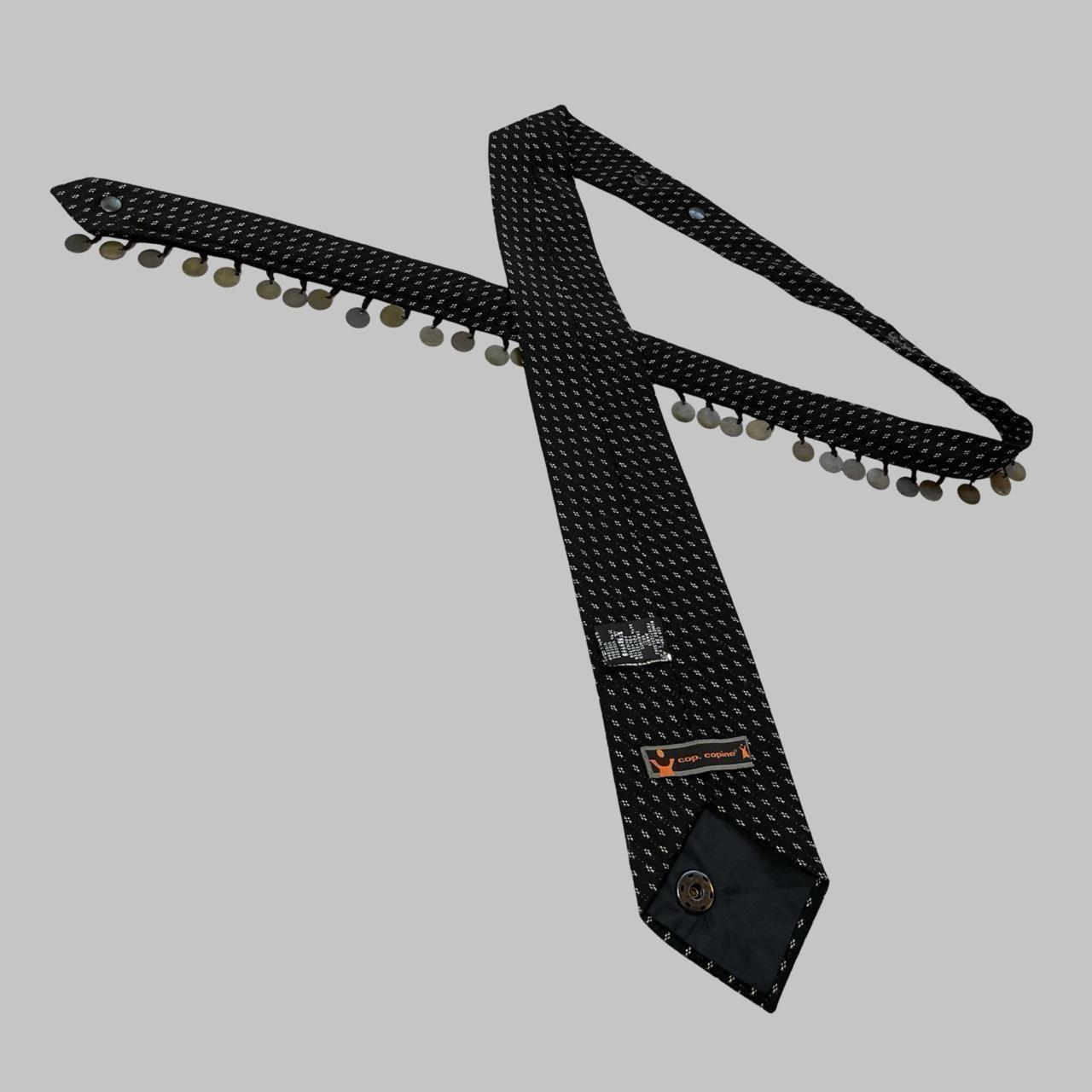 Cop copine black midi skirt with removable tie-shaped belt.