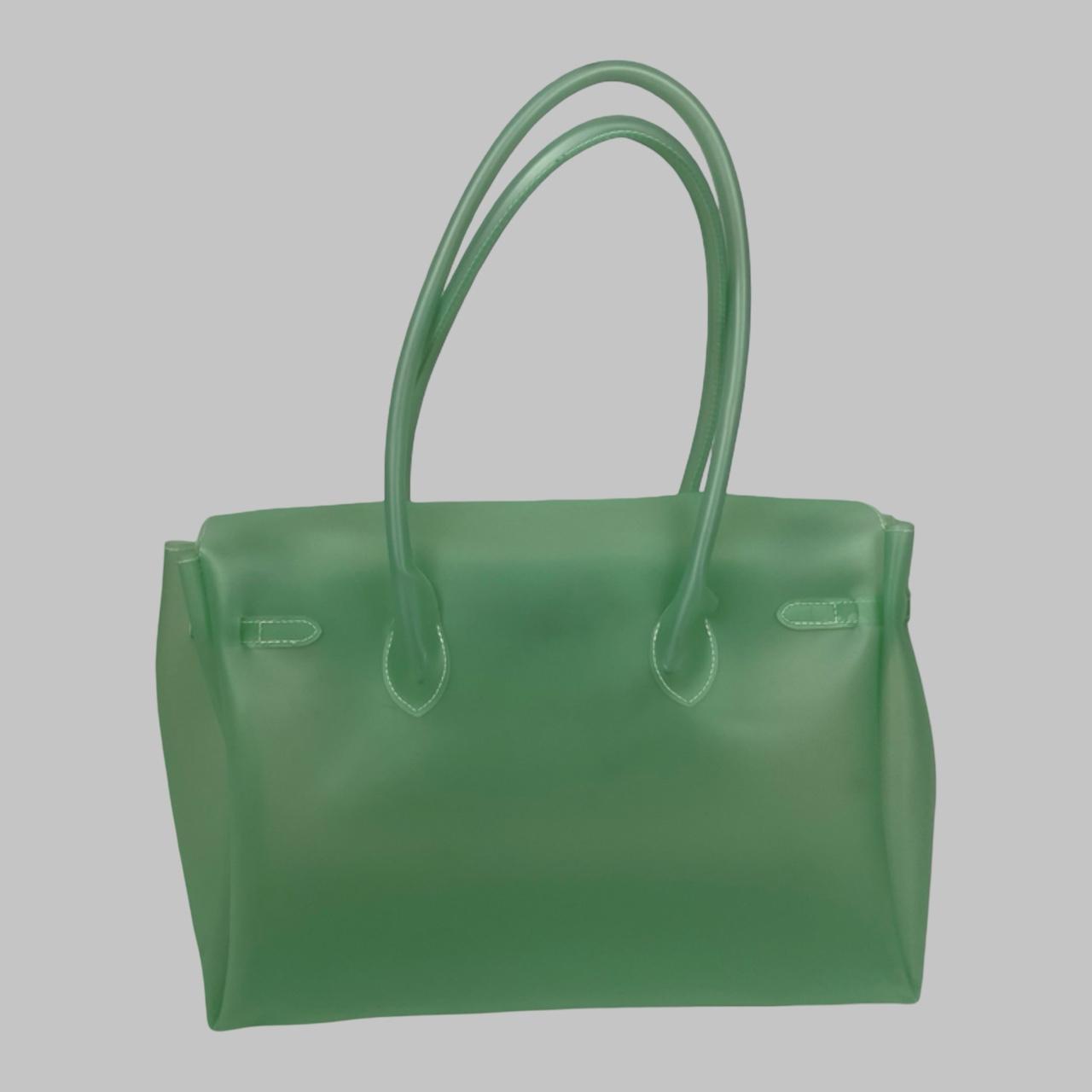 Large green mint translucent firkin jelly pvc bag.