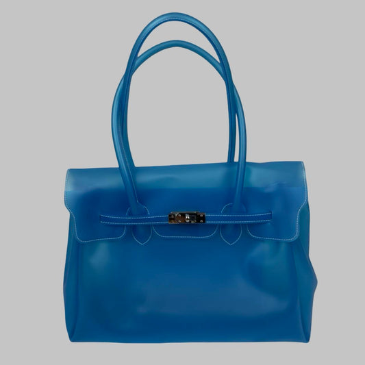 Large blue mint translucent firkin jelly pvc bag.