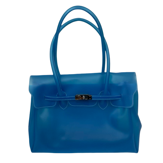 Big blue mint translucent firkin jelly pvc bag.