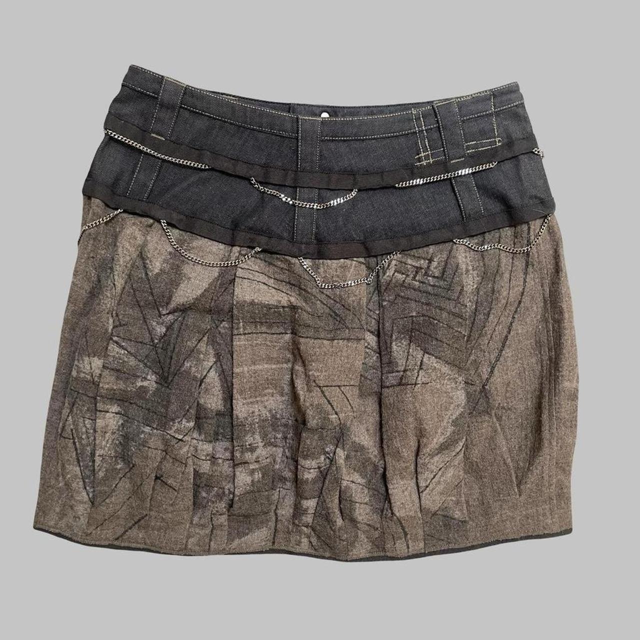 Marithé + François Girbaud wool skirt with silver chains.