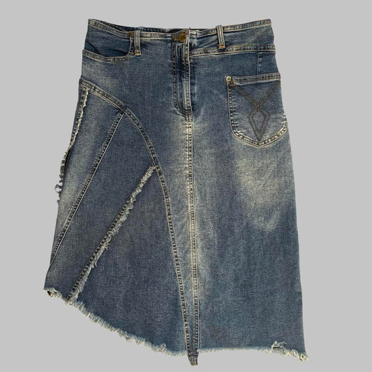 Plein Sud jeans asymmetrical denim skirt.
