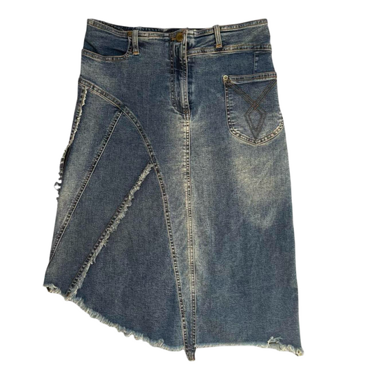 Plein Sud jeans asymmetrical denim skirt.