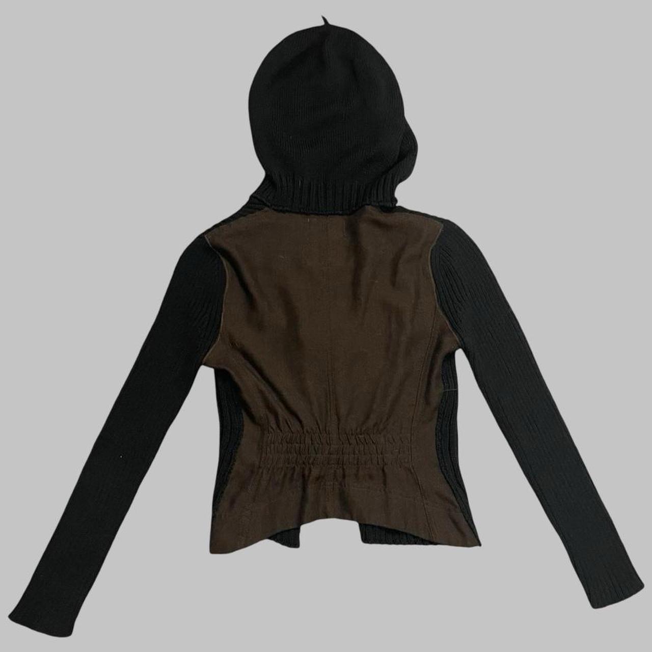 Cop Copine black and brown hooded beret cardigan.