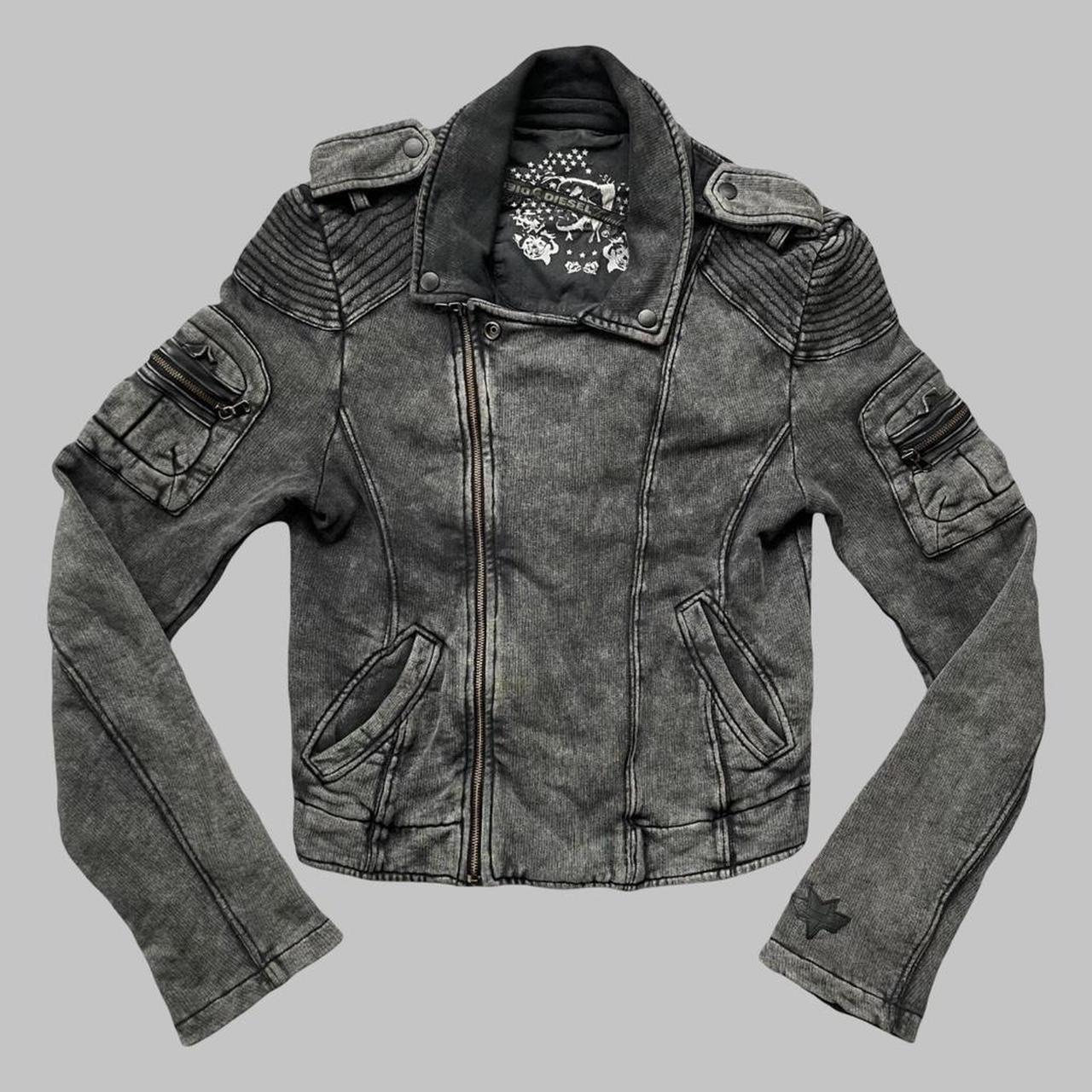 Diesel grey cotton perfecto biker jacket