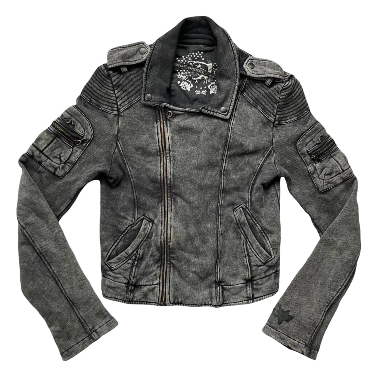Diesel grey cotton perfecto biker jacket