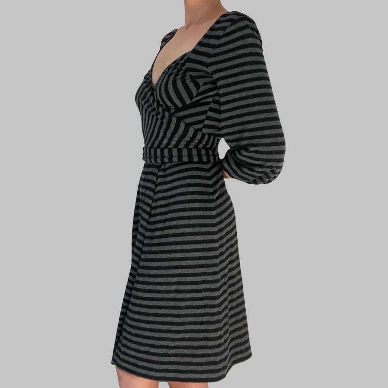 Italian striped wrap dress.