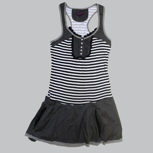 French striped mini dress.