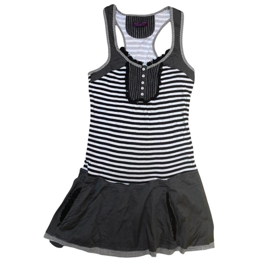 French striped mini dress.