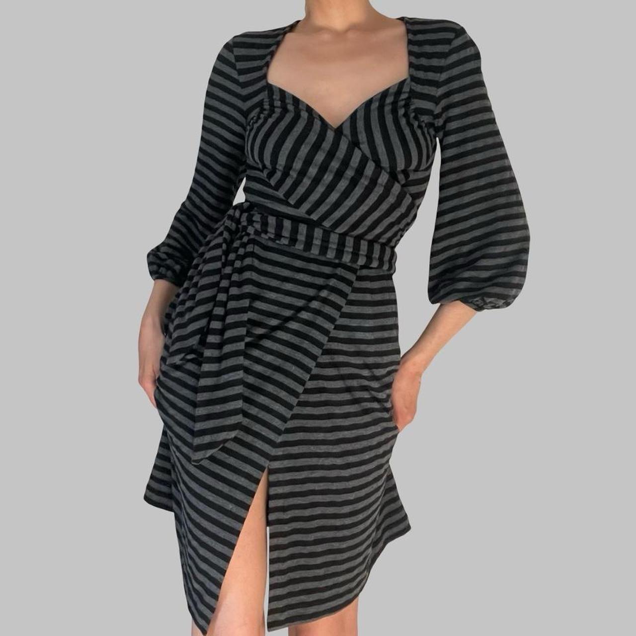 Italian striped wrap dress.
