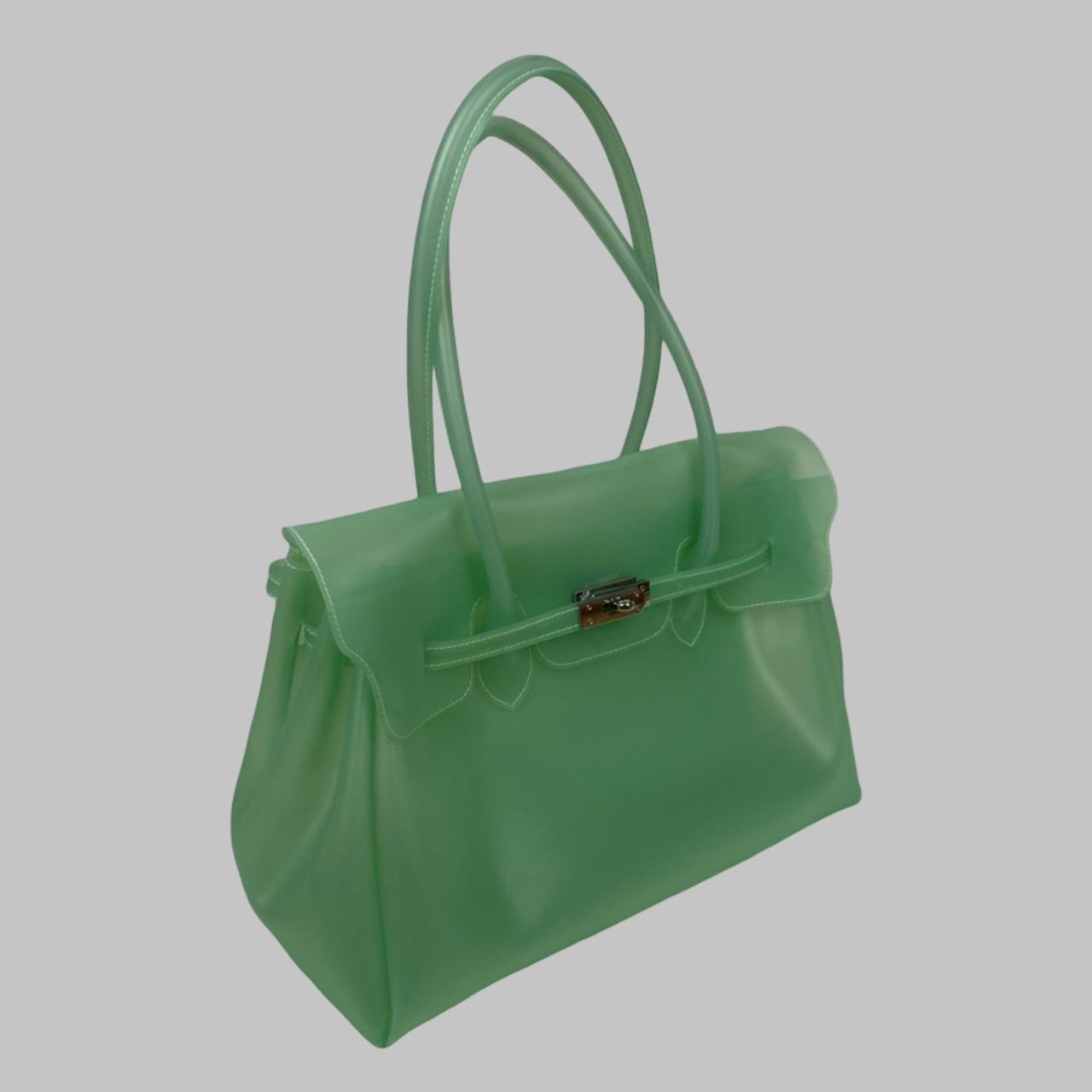 Large green mint translucent firkin jelly pvc bag.