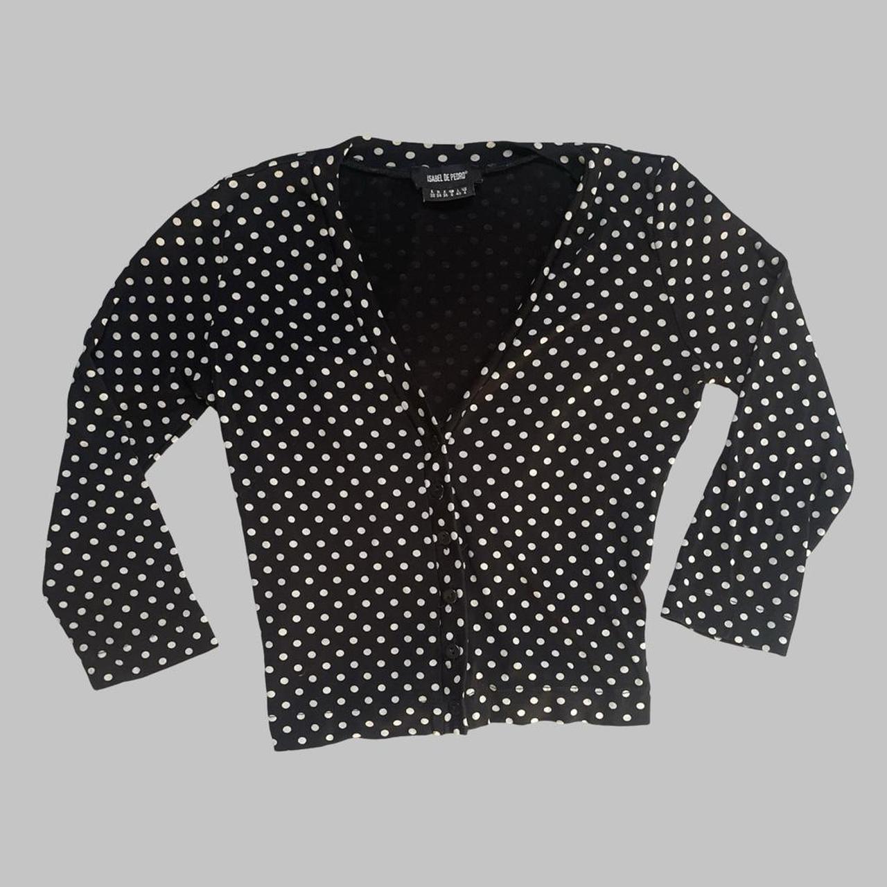vintage isabel de pedro polka dot dress & cardigan set.