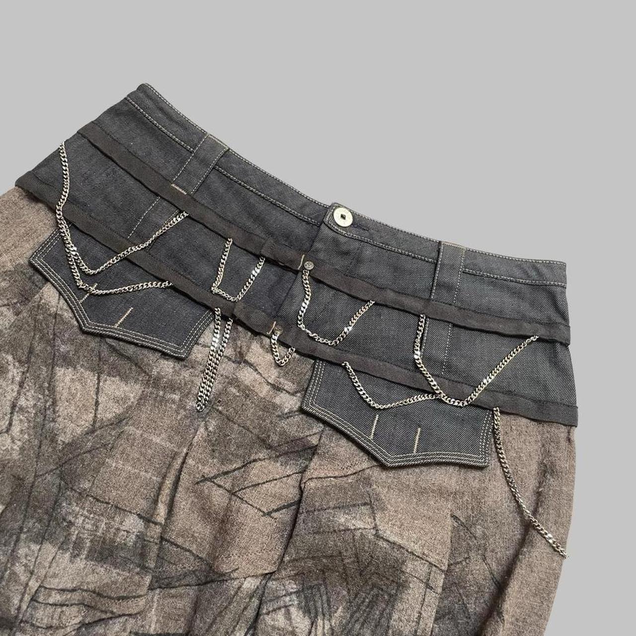Marithé + François Girbaud wool skirt with silver chains.