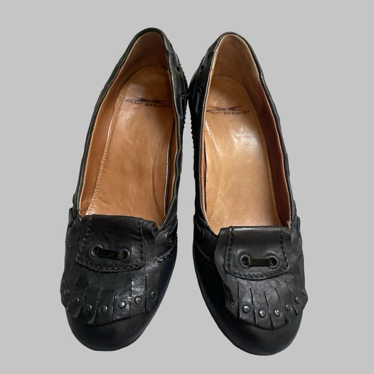 Vintage A.S.98  leather heeled loafers.