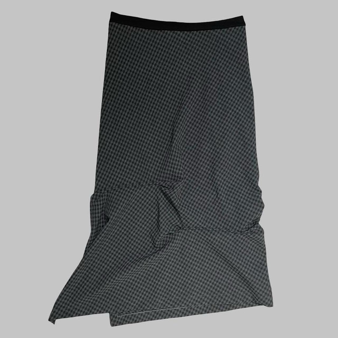 Cop copine black and grey plaid asymmetrical maxi skirt.