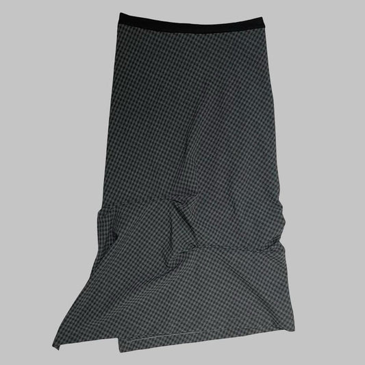Cop copine black and grey plaid asymmetrical maxi skirt.