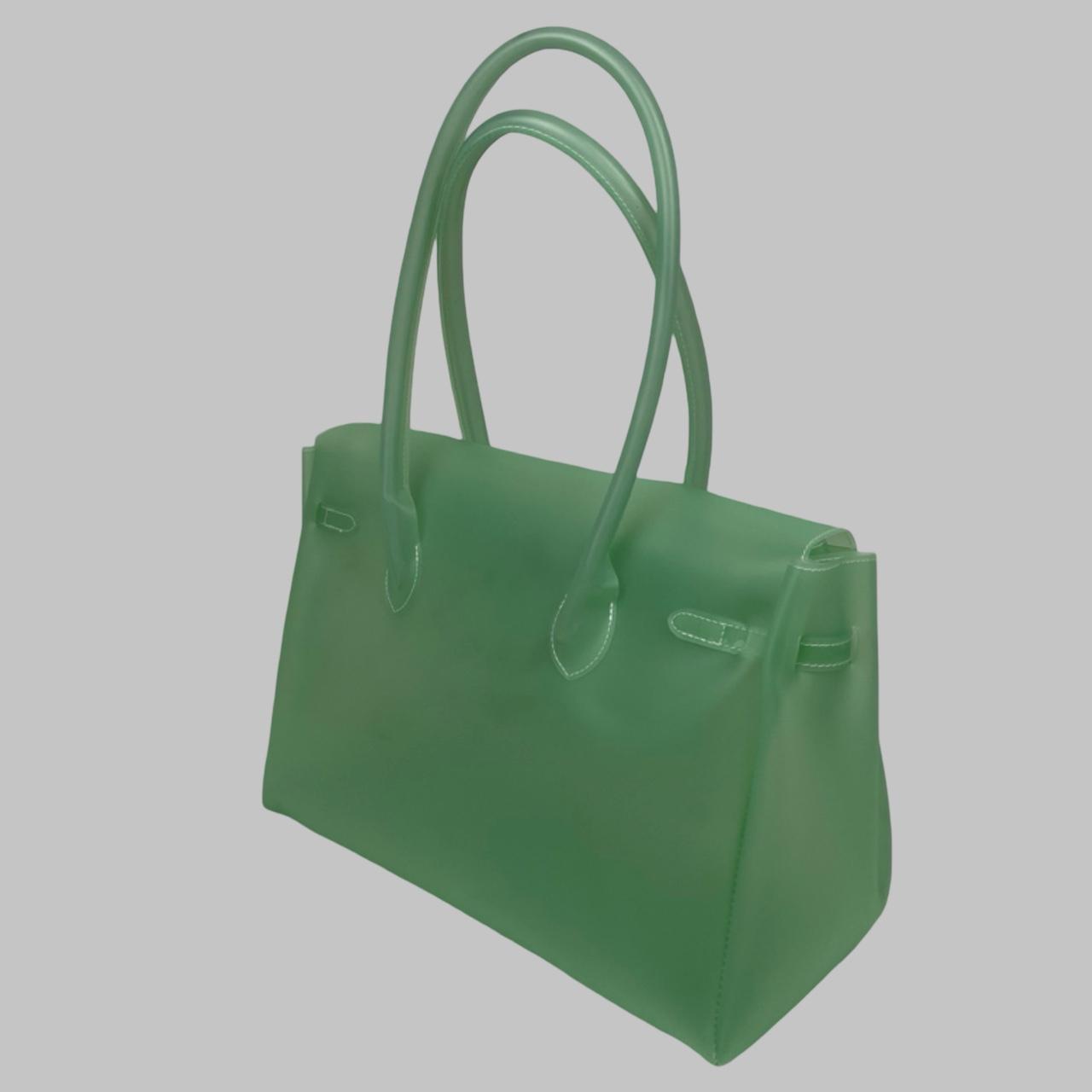 Large green mint translucent firkin jelly pvc bag.