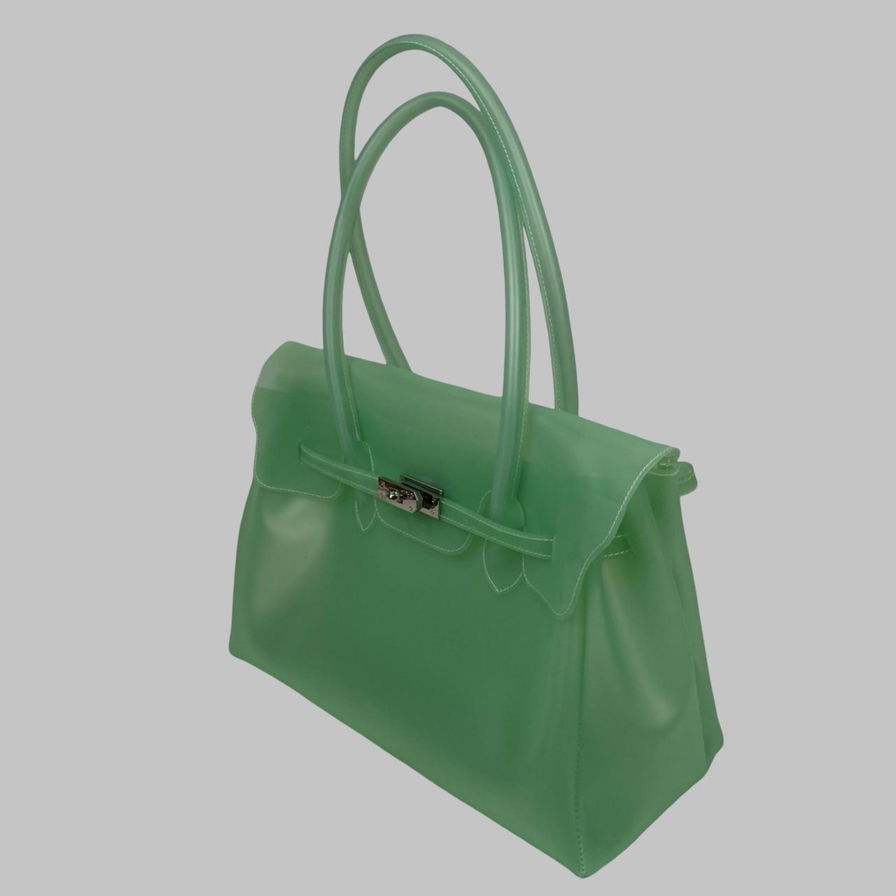 Large green mint translucent firkin jelly pvc bag.