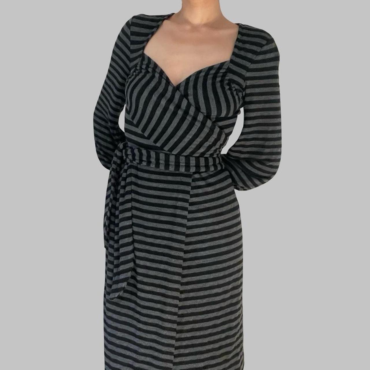Italian striped wrap dress.