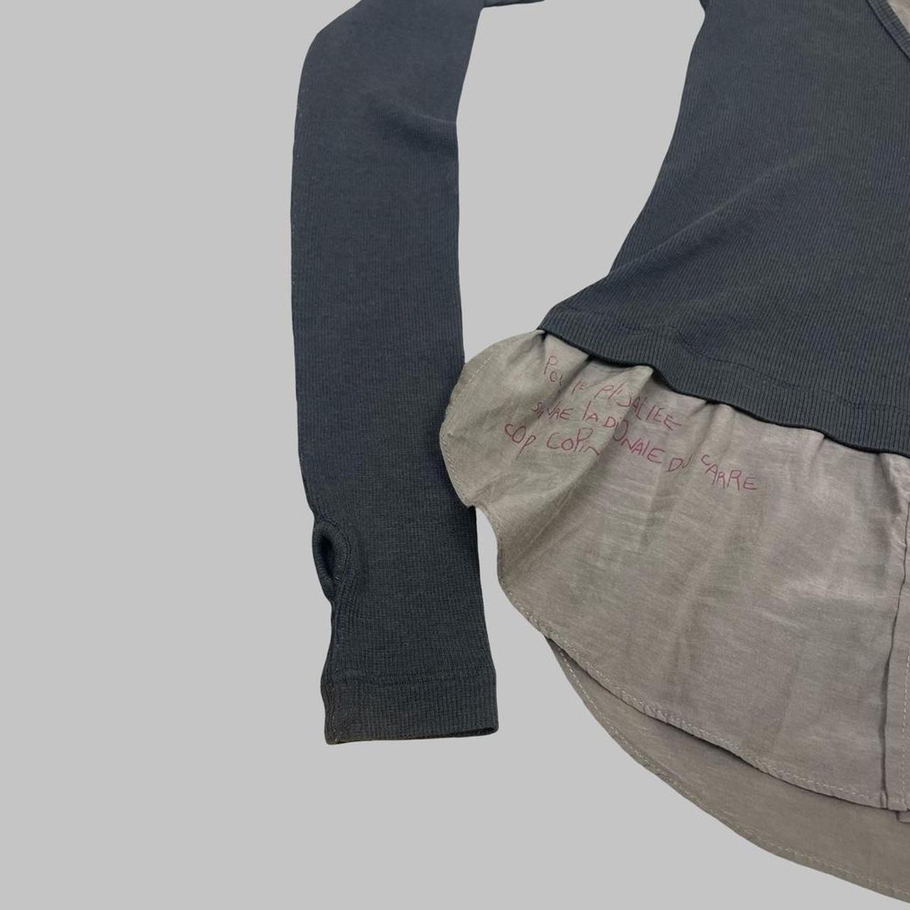 Cop Copine grey trompe-l’œil  layered long-sleeve top.
