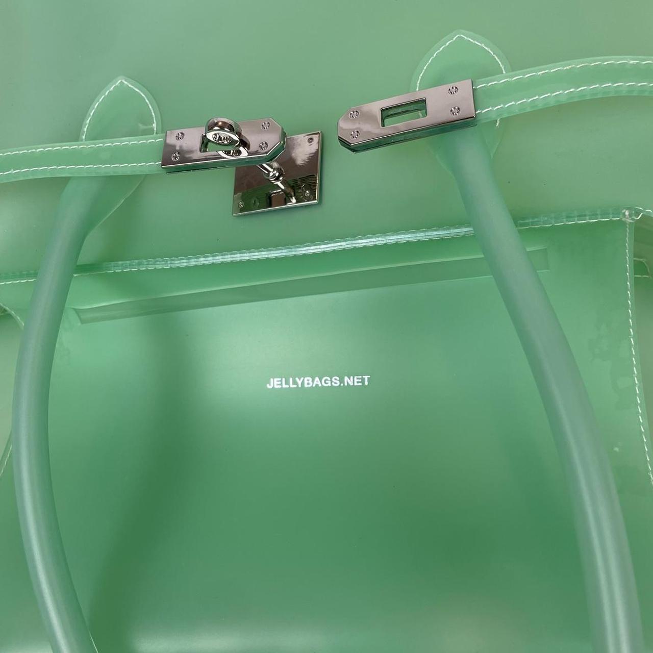 Large green mint translucent firkin jelly pvc bag.