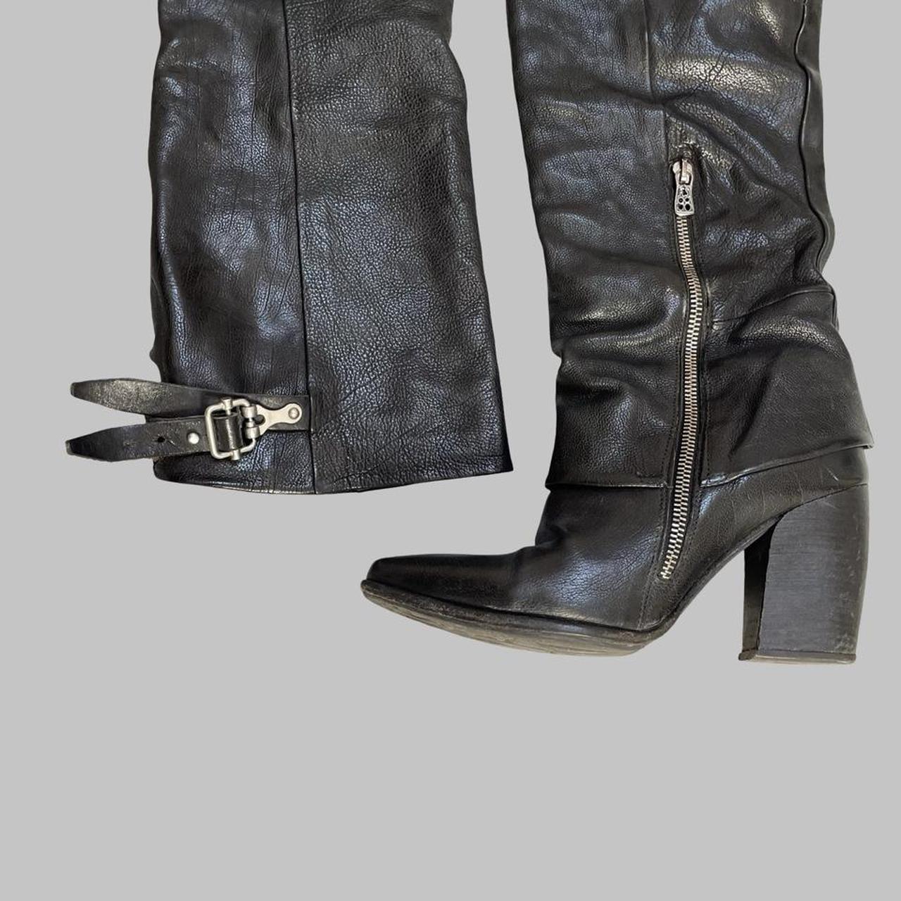 A.S.98 black leather knee high boots.