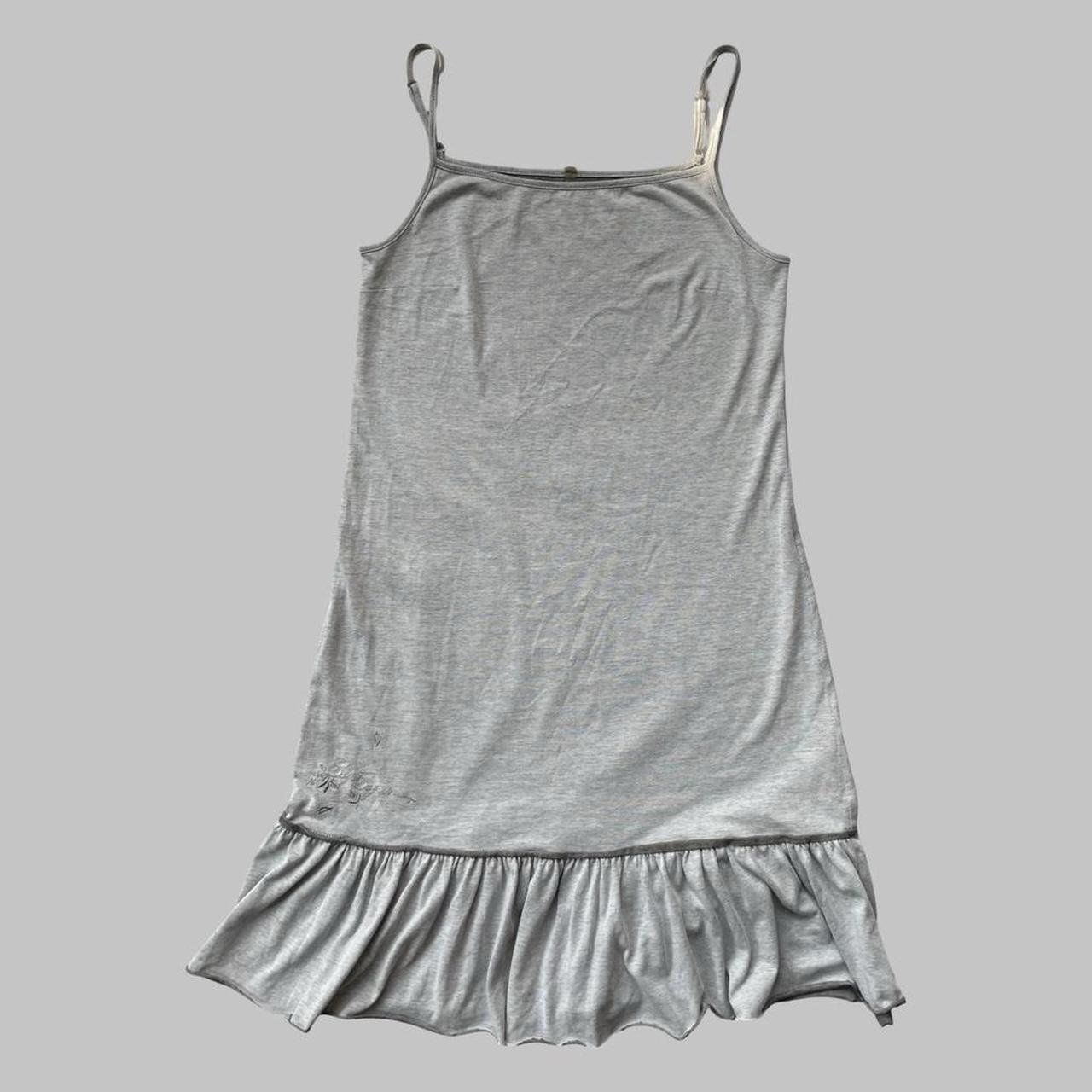 Cop Copine layered grey and white embroidered boho mini dress