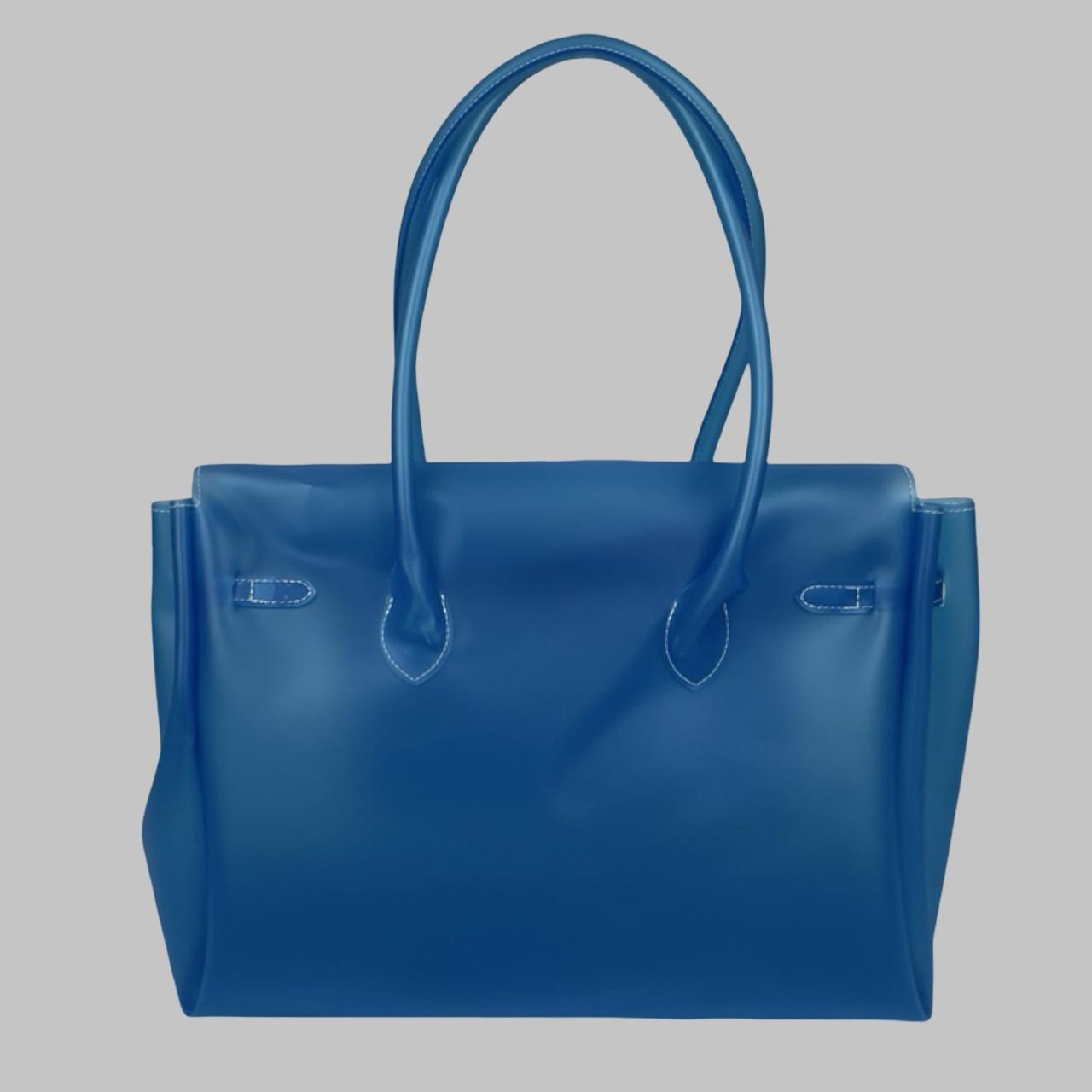 Large blue mint translucent firkin jelly pvc bag.
