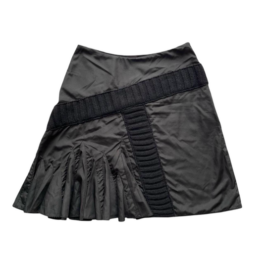 Italian multi-fabric black skirt.