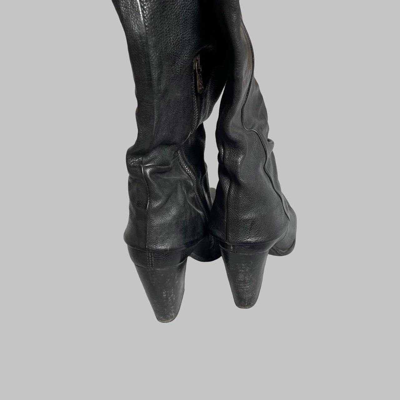 A.S.98 black leather knee high boots.
