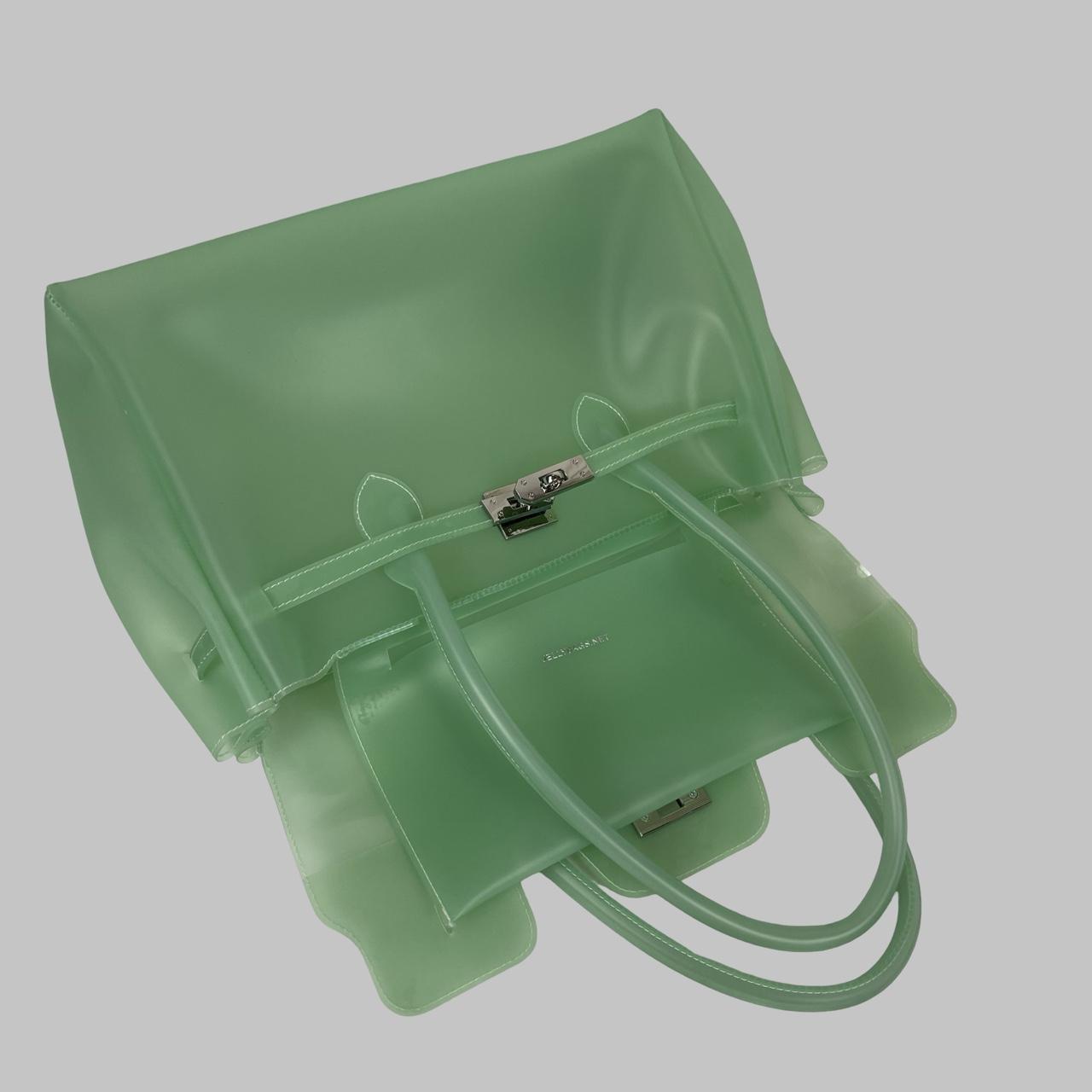 Large green mint translucent firkin jelly pvc bag.