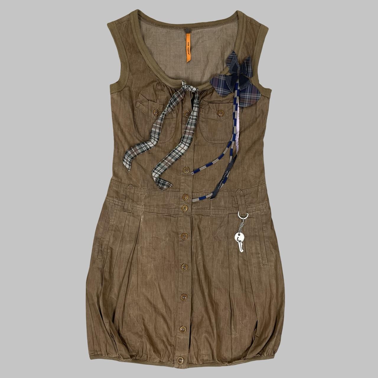 Cop Copine khaki / brown utility mini dress.