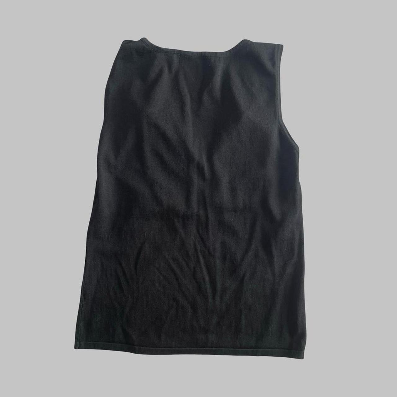 Vintage french black ruched tank top.