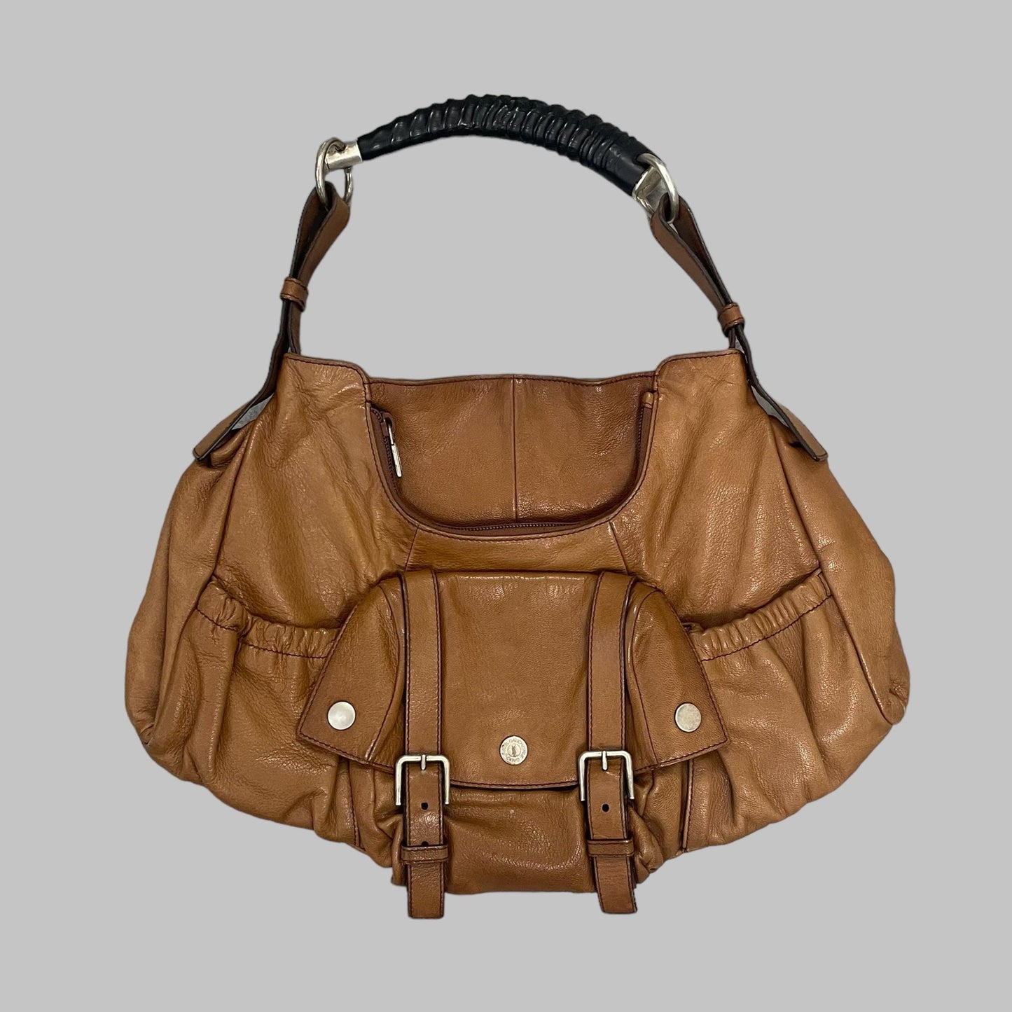 Yves Saint Laurent cognac leather bag