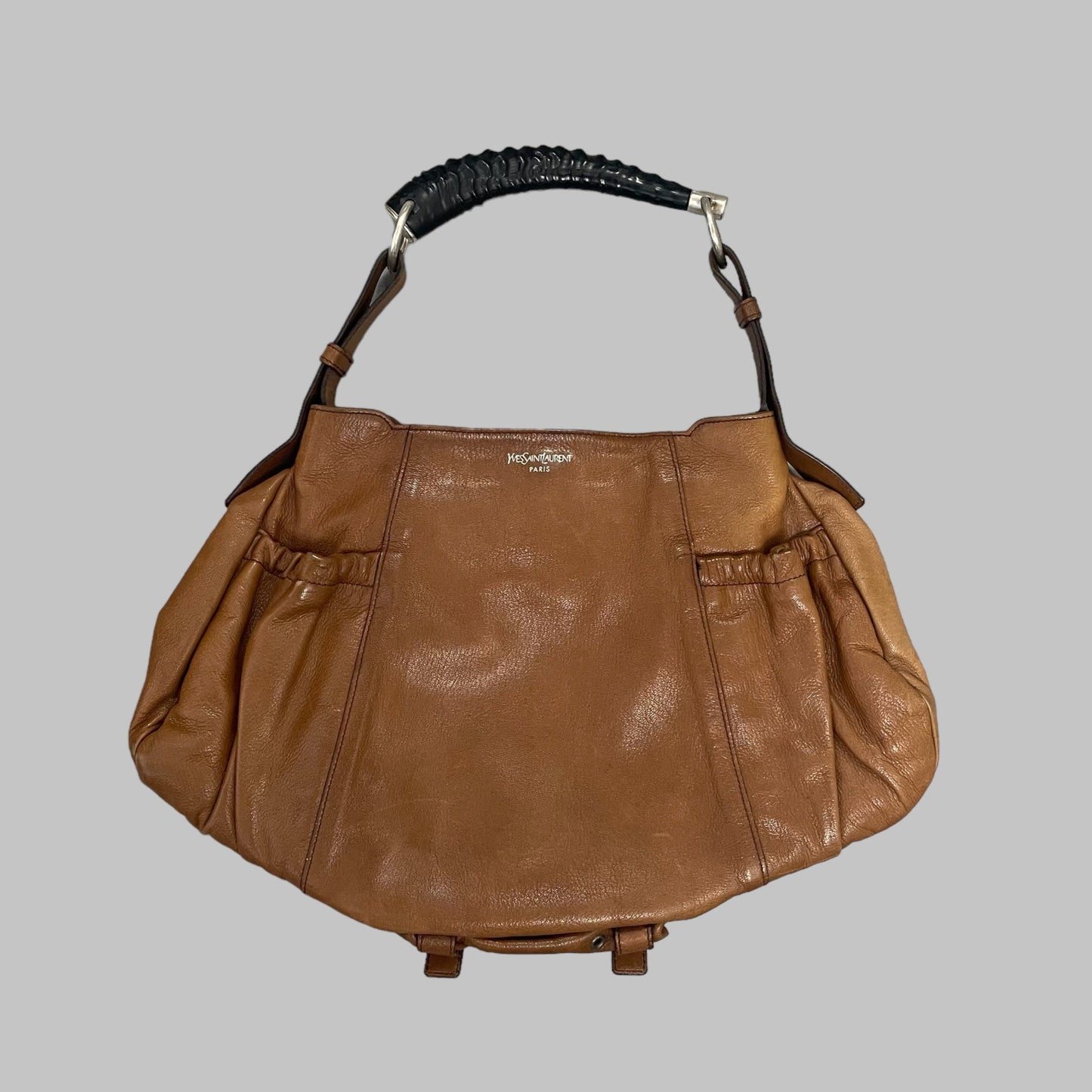 Yves Saint Laurent cognac leather bag