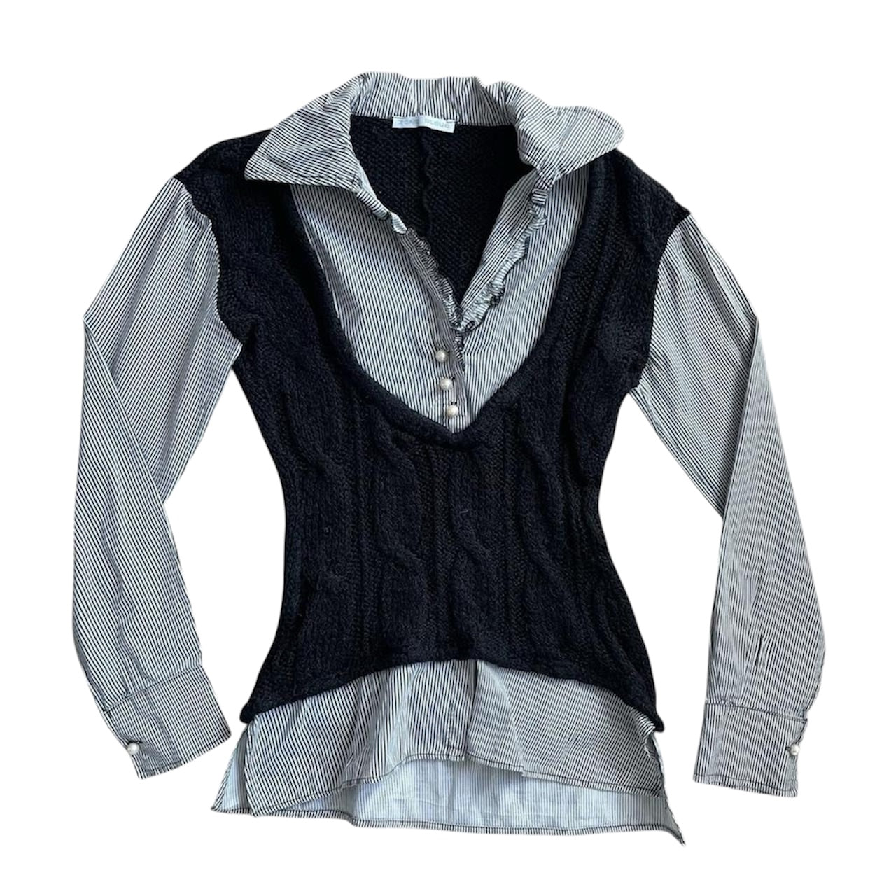 SOLD - Milkmaid Zone Bleue top.