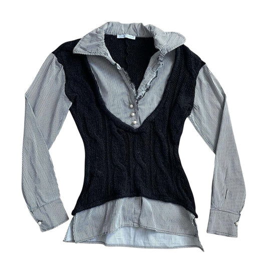 SOLD - Milkmaid Zone Bleue top.