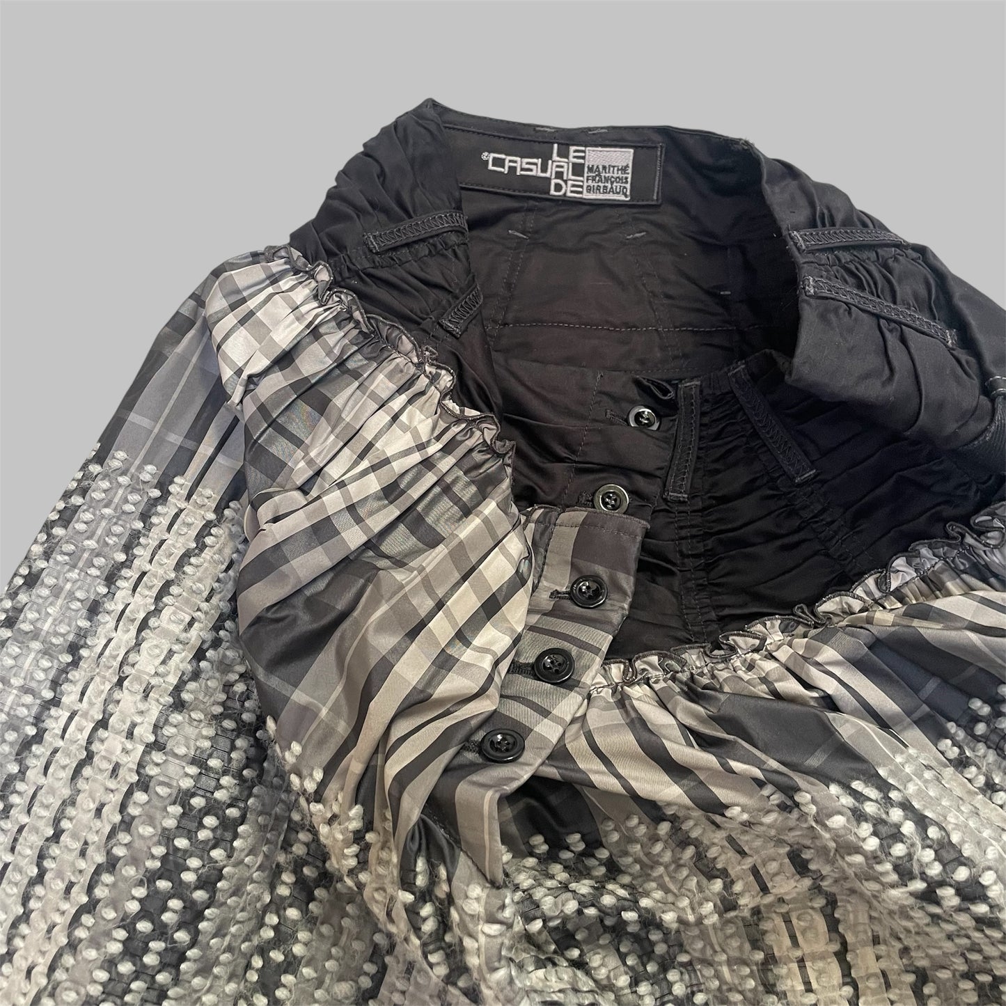 Marithé + François Girbaud plaid puffer midi skirt.