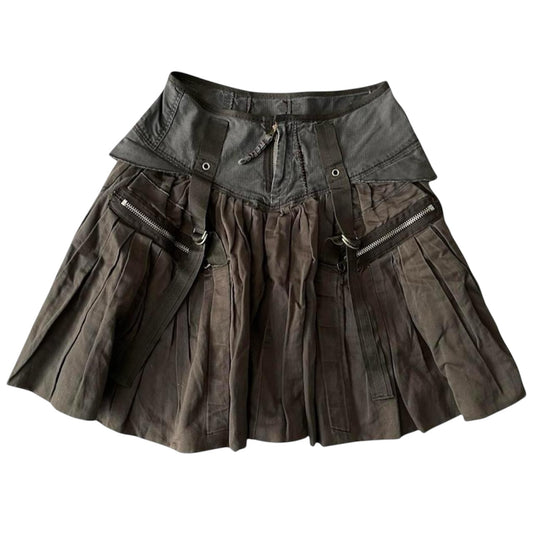 Marithé François + Girbaud denim cargo skirt.
