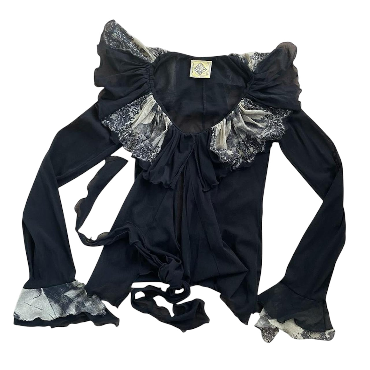 Legatte (Save the Queen) sheer ruffle top.