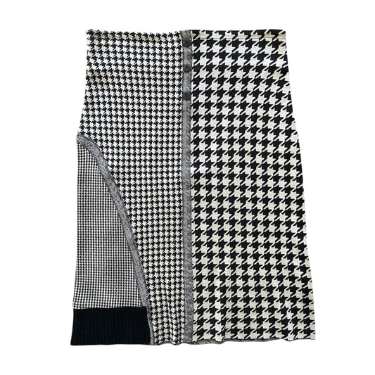 Italian dogtooth patchwork knit skirt.