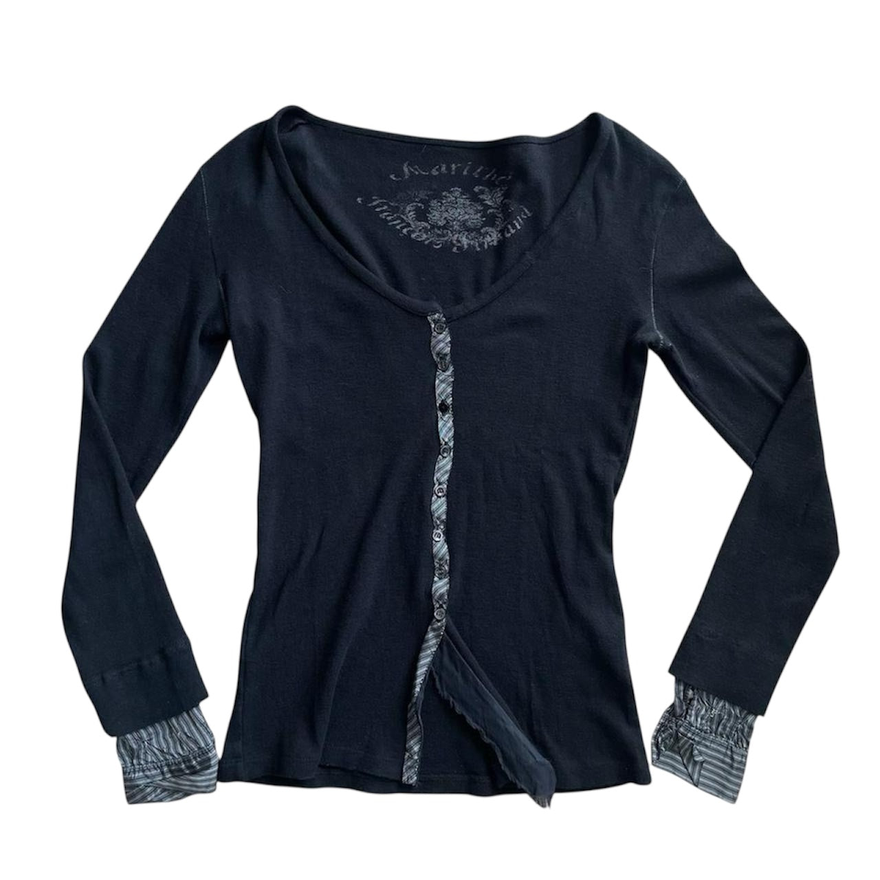 Marithé + François Girbaud long sleeve button-up top.