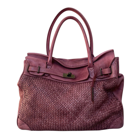 SOLD - Pink (large) leather Firkin bag.